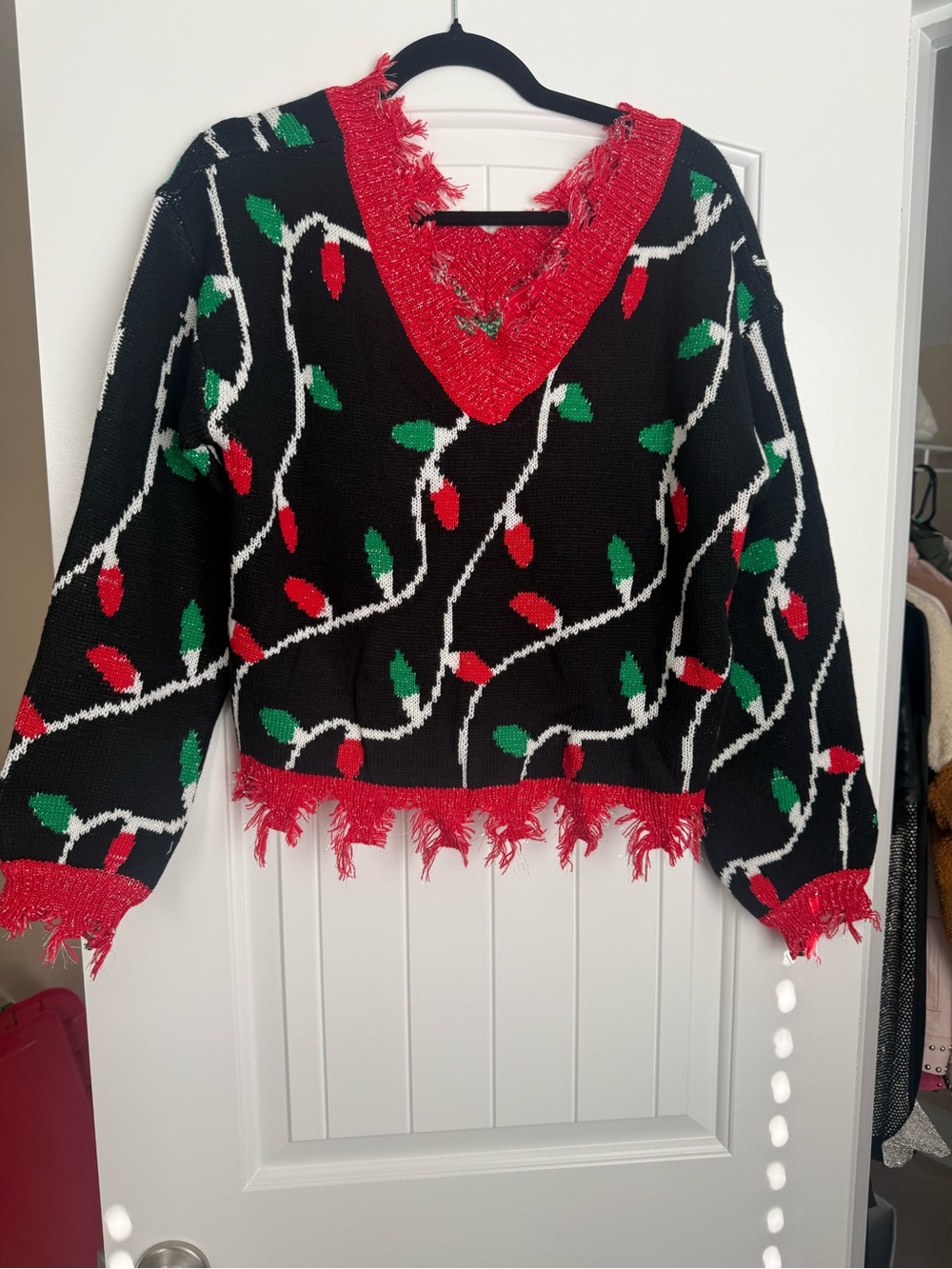 Joyland Festive Black Christmas Light Pattern Sweater